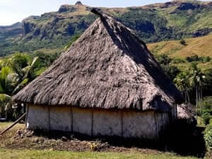 A traditional thatched bure in Navala Village.